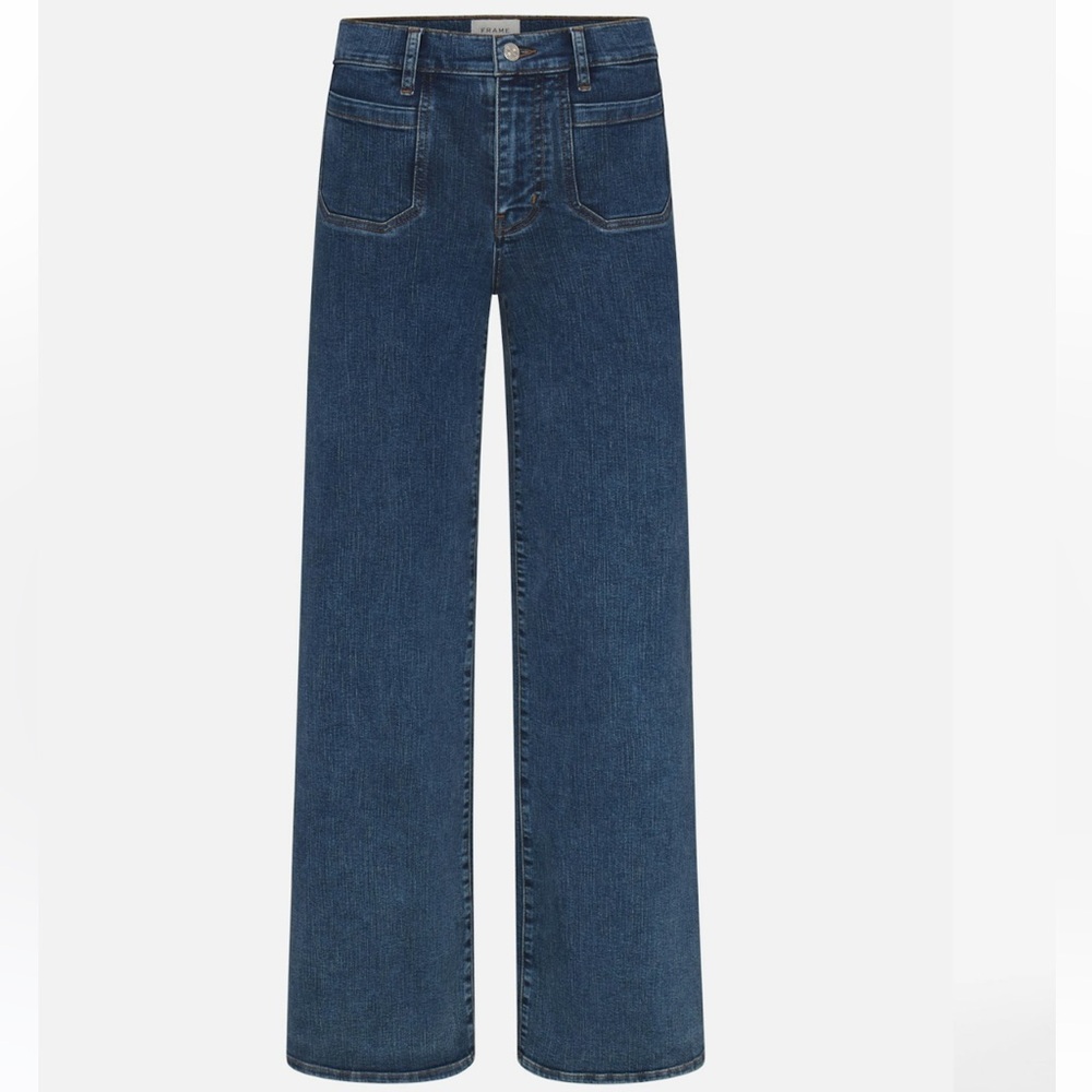 Frame Denim Dark Blue Wide-Leg Jeans